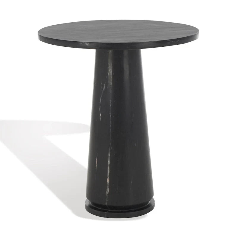 Tavolino d'appoggio rotondo alto in marmo Ghicu di SAFAVIEH Couture - 55,8 cm L x 53,3 cm P x 61 cm A - 53,3x53,3x61 cm