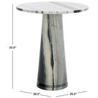Tavolino d'appoggio rotondo alto in marmo Ghicu di SAFAVIEH Couture - 55,8 cm L x 53,3 cm P x 61 cm A - 53,3x53,3x61 cm