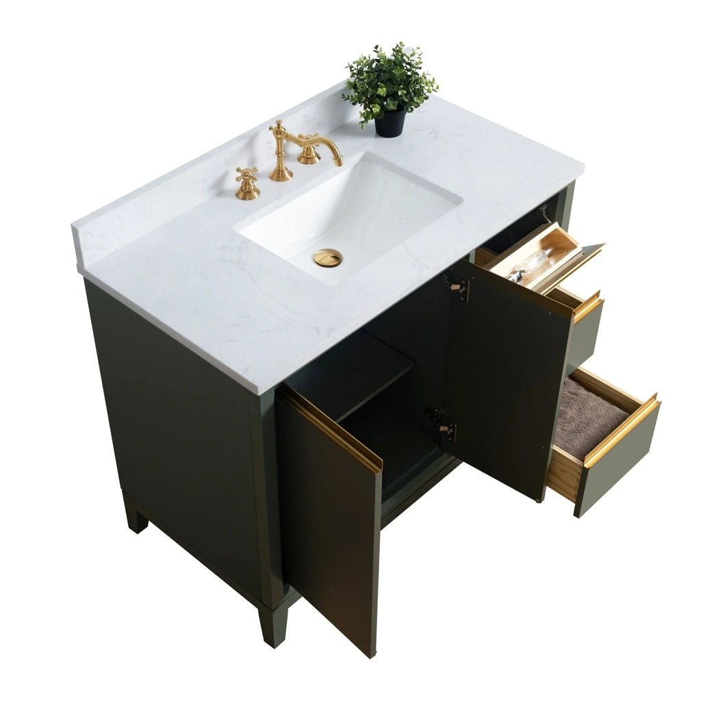 Mobile da Bagno Vanity Art con Lavabo in Ceramica e Top in Marmo Ricomposto