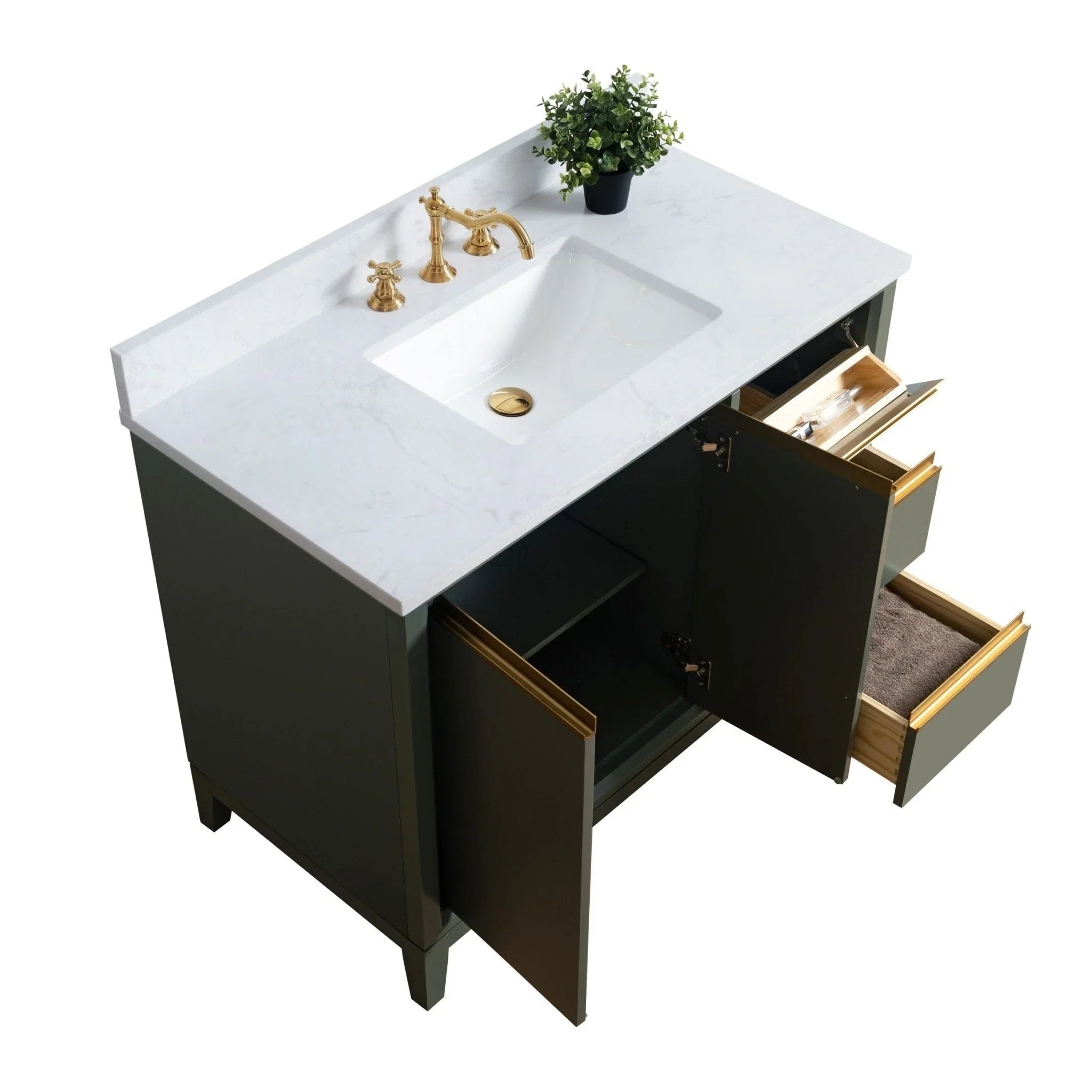 Mobile da Bagno Vanity Art con Lavabo in Ceramica e Top in Marmo Ricomposto