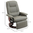 HomCom Faux Leather Adjustable Manual Swivel Base Recliner Chair with Comfortable and Relaxing Footrest