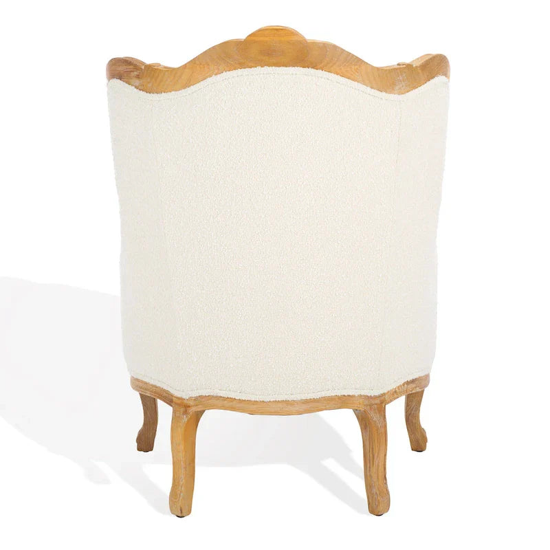 Kali Oak Natural Linen Wing Chair - 34Wx34Dx40H