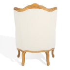 Kali Oak Natural Linen Wing Chair - 34Wx34Dx40H