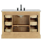 Hervas Bath Vanity with Natural Marble Top without Mirror