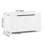 Kids Wooden Toy Box Storage with Safety Hinged Lid for Ages 3+