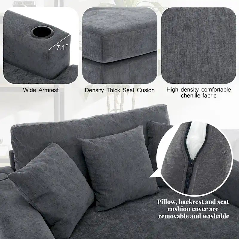 Chaise longue oversize a tre misure con cuscini