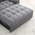 Divano letto trasformabile a 2 posti in velluto da 140 cm con letto estraibile, reclinabile, tasche laterali e supporto per telefono