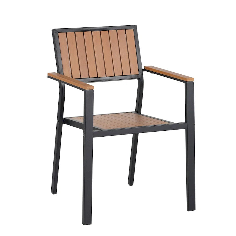 Set da pranzo all'aperto di 7 pezzi con tavolo allungabile e 6 sedie con braccioli