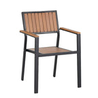 Set da pranzo all'aperto di 7 pezzi con tavolo allungabile e 6 sedie con braccioli
