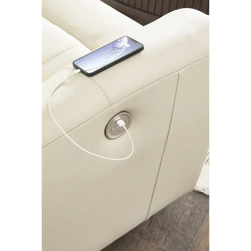 Divanetto reclinabile elettrico Signature Design by Ashley Dahlmoore Beige con console - 76 L x 42 P x 40 A