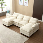 Divano componibile Cloud per soggiorno, divano a U moderno in ciniglia/bouclé, comodo divano letto modulare con doppia chaise longue