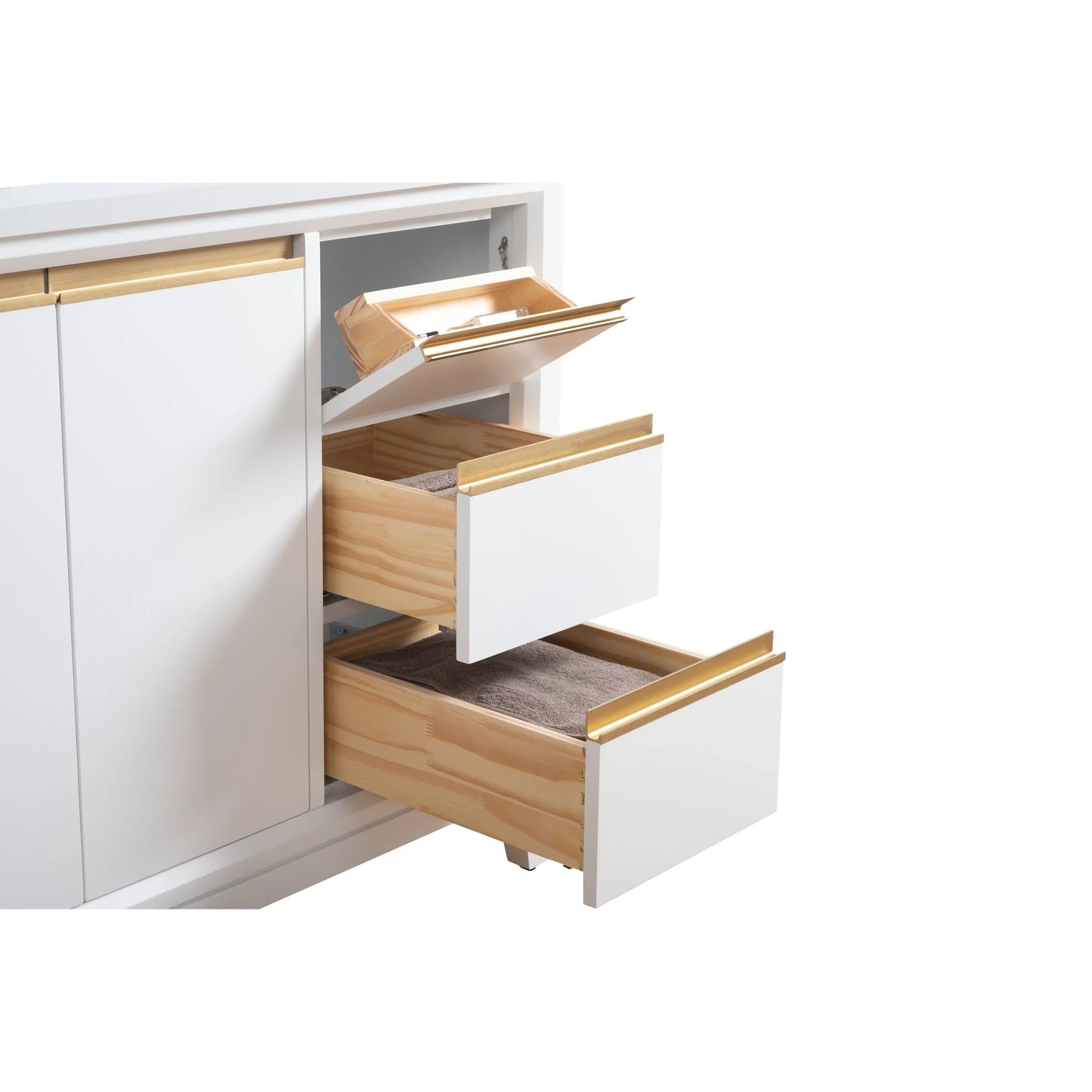 Mobile da Bagno Vanity Art con Lavabo in Ceramica e Top in Marmo Ricomposto