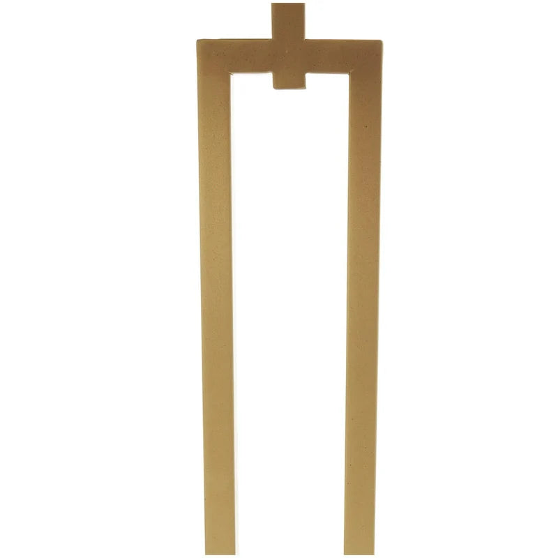 Marble Geometric Side End Accent Table with Gold Metal Rectangular Stand - White