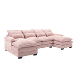 Divano componibile Cloud per soggiorno, divano a U moderno in ciniglia/bouclé, comodo divano letto modulare con doppia chaise longue