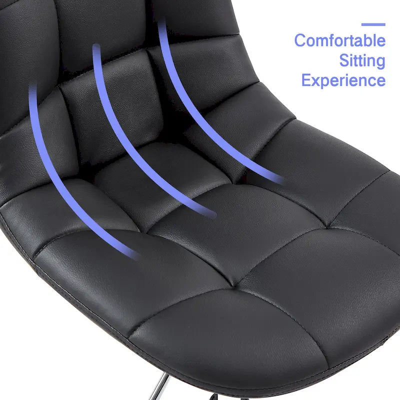Javlergo Armless Home Office Chair, Height Adjustable Computer Desk Chair with Wheels