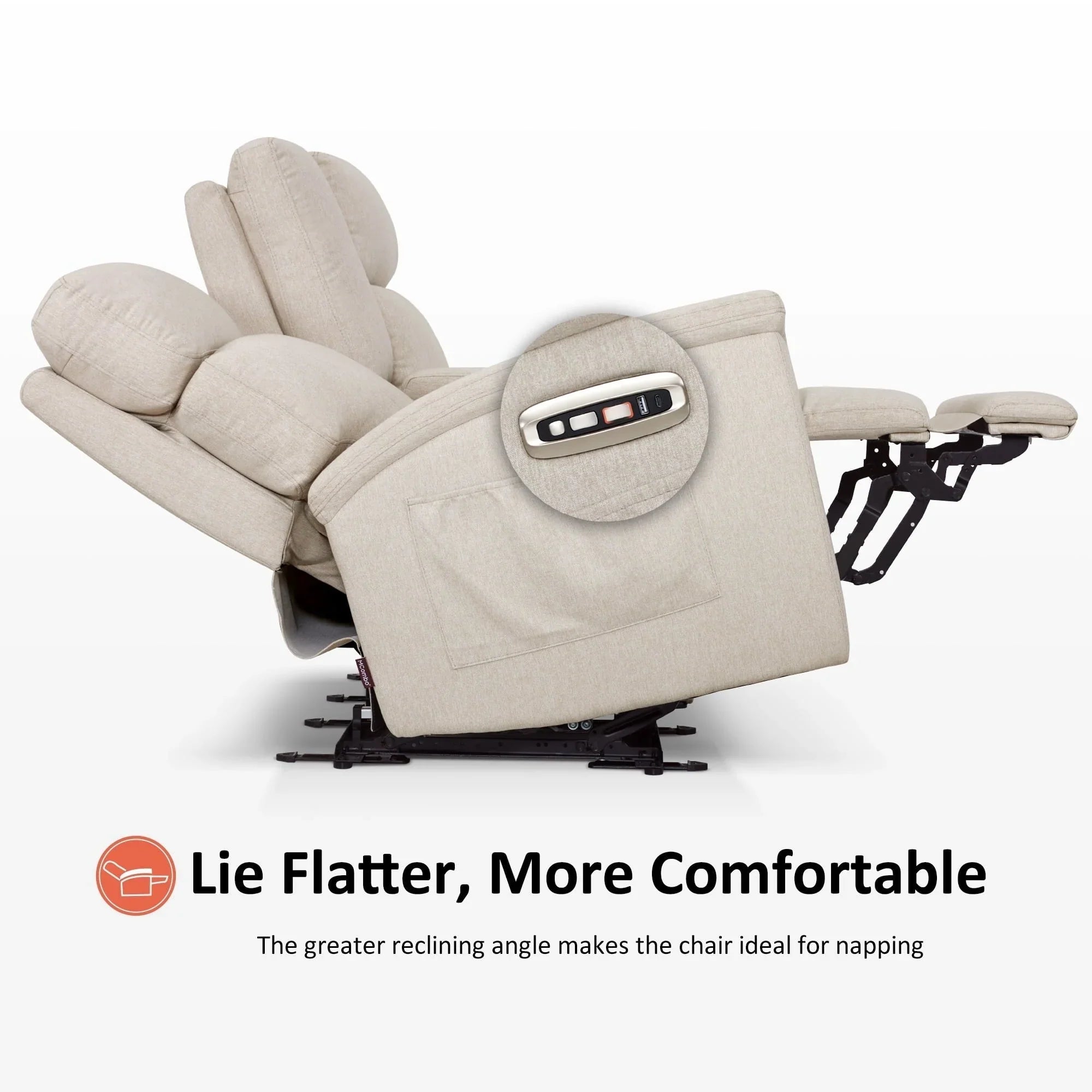 MCombo 60.2 Power Loveseat Recliner Sofa with Massage and Dual Heating, Adjustable Headrest, USB & Type C Port, Fabric