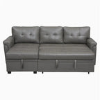 Divano componibile convertibile reversibile con letto estraibile, chaise longue con contenitore nascosto e gambe durevoli