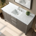 Mobile da Bagno Vanity Art con Lavabo in Ceramica e Top in Marmo Ricomposto