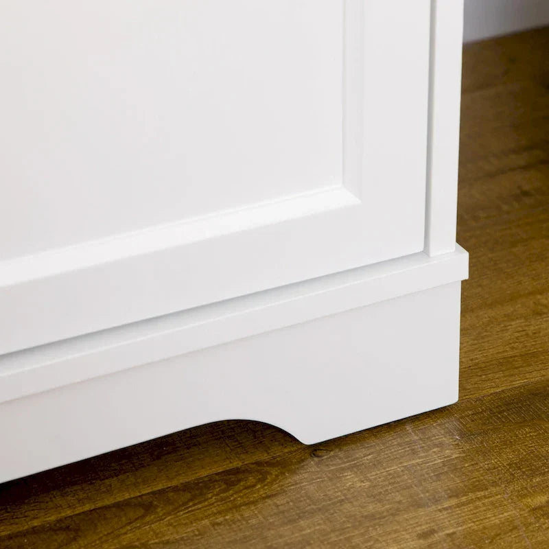 Credenza da Cucina Bianca con 3 Cassetti e Ripiano Regolabile