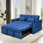 Divanetto Futon Moderno in Velluto con Schienale Reclinabile e Tasche, 2 Posti - Grigio Scuro / Grigio Chiaro / Blu / Nero
