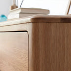 Comò doppio tradizionale in legno di rovere naturale per camera da letto