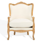 Kali Oak Natural Linen Wing Chair - 34Wx34Dx40H