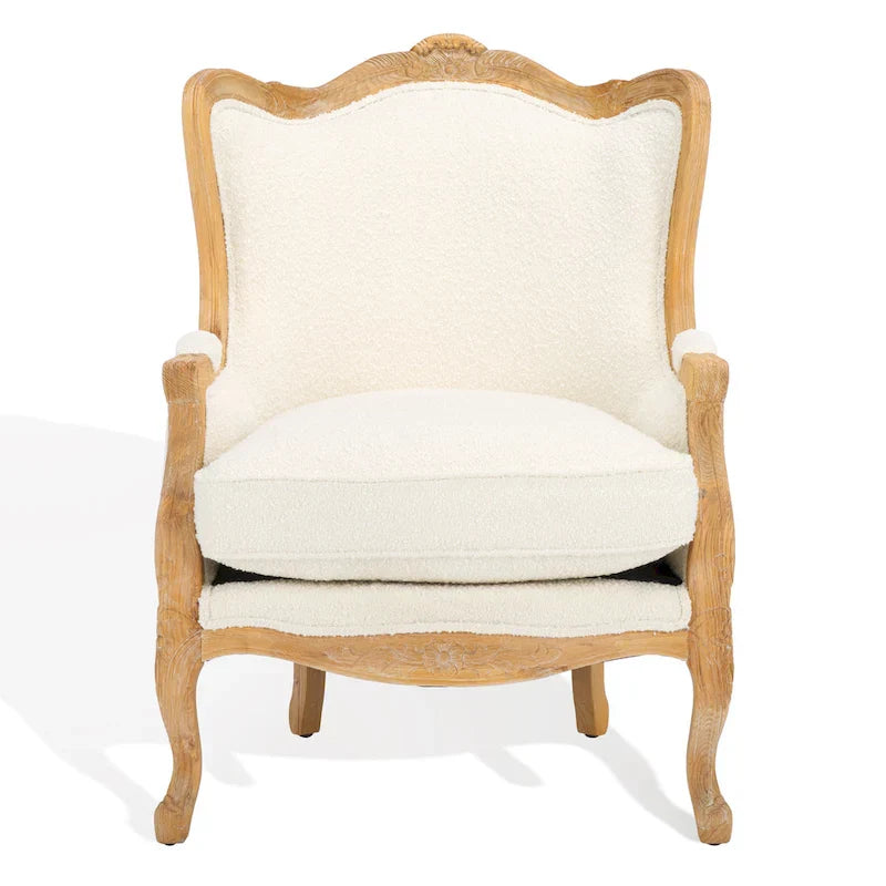 Kali Oak Natural Linen Wing Chair - 34Wx34Dx40H