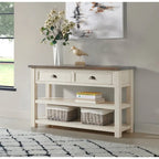The Gray Barn Downington Consolle da Divano in Legno Massello a 2 Cassetti