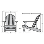 HIGHWOOD King-Size Folding and Reclining Adirondack Chair