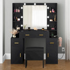 Toeletta con prese incorporate e specchio illuminato, 55,1A x 43,3L x 15,74P