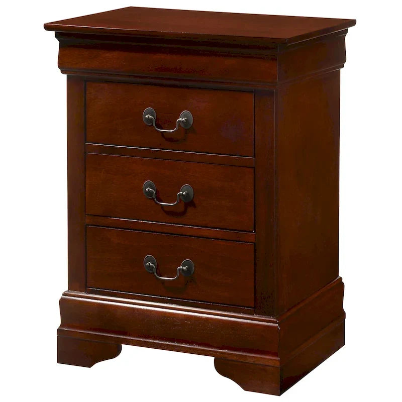 Comodino in legno a 3 cassetti