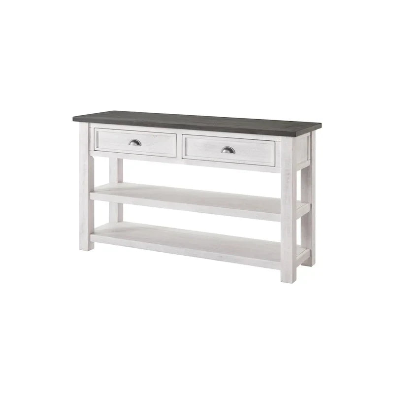 The Gray Barn Downington Consolle da Divano in Legno Massello a 2 Cassetti