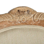 Kali Oak Natural Linen Wing Chair - 34Wx34Dx40H