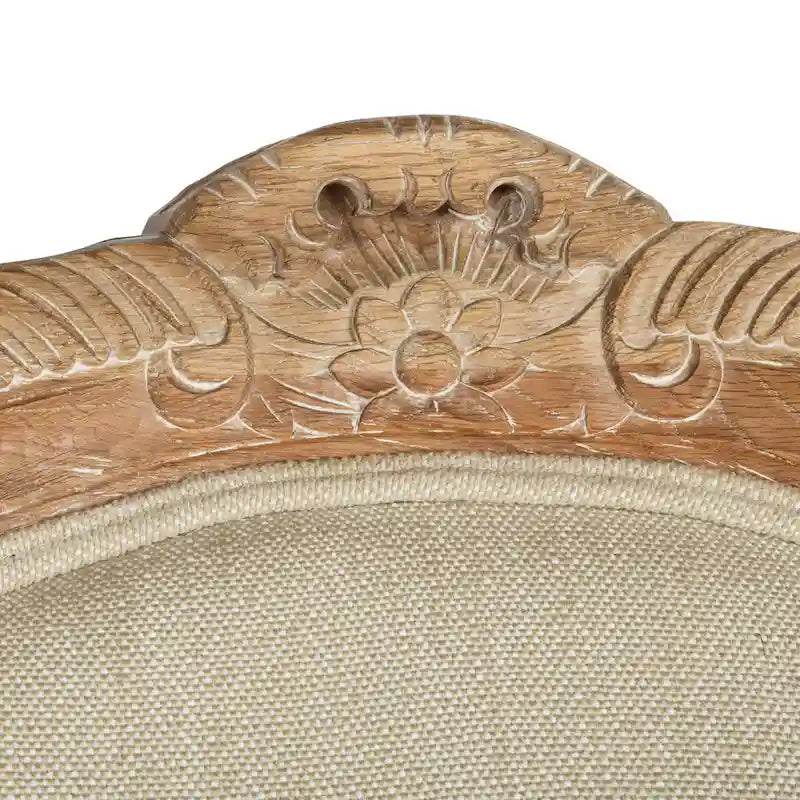 Kali Oak Natural Linen Wing Chair - 34Wx34Dx40H