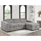 Divano componibile Roomfitters 103 con chaise longue contenitore, poggiatesta regolabili, divano angolare a L trasformabile in letto