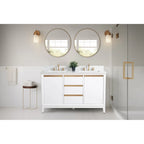 Mobile da Bagno Vanity Art con Lavabo in Ceramica e Top in Marmo Ricomposto