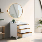 Mobile da Bagno Vanity Art con Lavabo in Ceramica e Top in Marmo Ricomposto