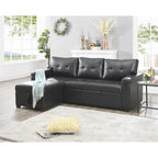 Divano componibile convertibile reversibile con letto estraibile, chaise longue con contenitore nascosto e gambe durevoli