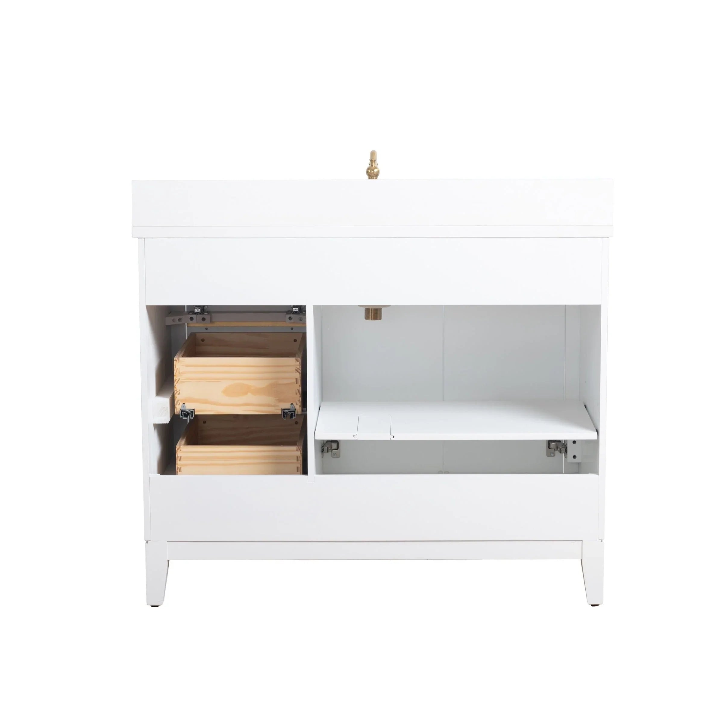 Mobile da Bagno Vanity Art con Lavabo in Ceramica e Top in Marmo Ricomposto
