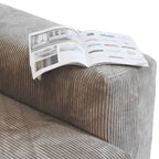 Large Modular Sectional Sofa Corduroy Upholstery U-Shaped 4 Seater with 2 Ottoman and 5 Pillows