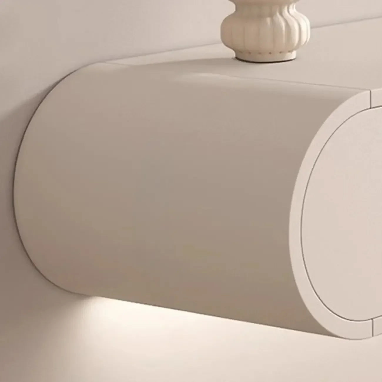 Mobile TV Sospeso in Legno Bianco con Spazio per Riporre Oggetti per Soggiorno