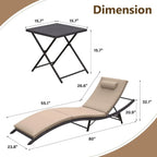 Set di 3 Chaise Lounge da Esterno Kullavik
