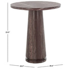 Tavolino d'appoggio rotondo alto in marmo Ghicu di SAFAVIEH Couture - 55,8 cm L x 53,3 cm P x 61 cm A - 53,3x53,3x61 cm