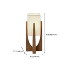 Lampade da terra a LED vintage in legno con paralume in tessuto