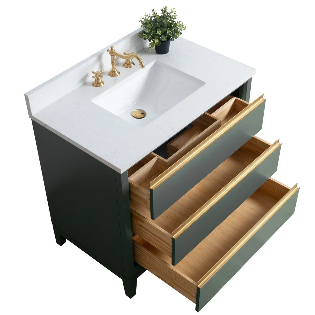 Mobile da Bagno Vanity Art con Lavabo in Ceramica e Top in Marmo Ricomposto