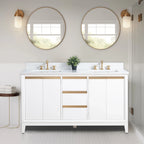 Mobile da Bagno Vanity Art con Lavabo in Ceramica e Top in Marmo Ricomposto