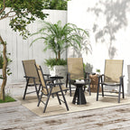 Set di 4 sedie pieghevoli Outsunny per patio, dal design semplice ed elegante, comode per terrazza, giardino, cortile e viaggio