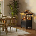 Carrello da Cucina in Legno con Cassetti