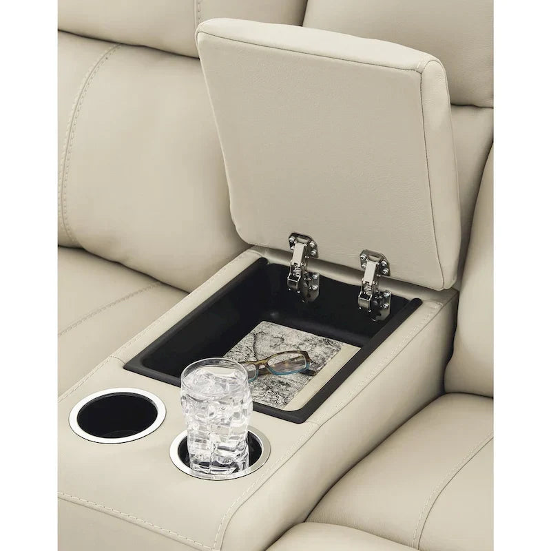 Divanetto reclinabile elettrico Signature Design by Ashley Dahlmoore Beige con console - 76 L x 42 P x 40 A