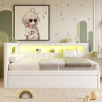 Letto imbottito a piattaforma con porte USB e illuminazione a LED - Struttura letto matrimoniale/singola con 2 cassetti portaoggetti - Camera da letto moderna